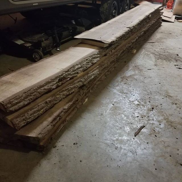 Only an hour away from #slaberday.  Late night delivery.  2" thick.  Not real huge, but real heavy.  #walnut ...#slabwood #diy #doityourself #handyman #woodworking #wood #carpentry #maker #makersgonnamake