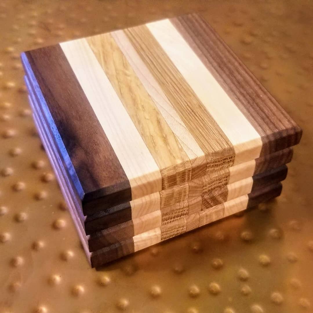 Our newest set of coasters are available now.  These beauties are finished with Walrus Oil Cabin Walls & Hardwood Floors #coasters #walrusoil https://etsy.me/35wazm2